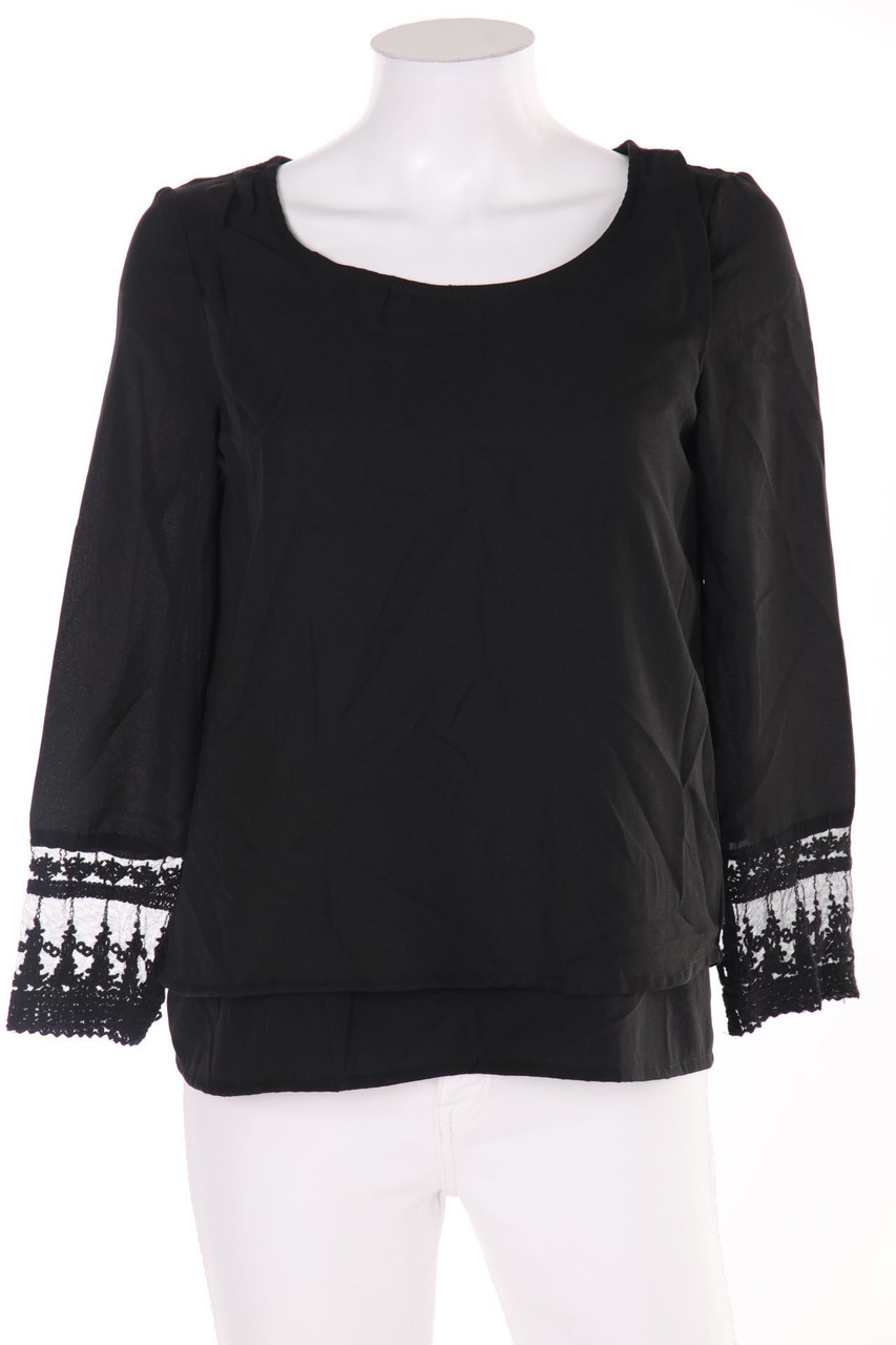 VERO MODA - Bluse aus Crêpe im Layer Look mit Spitze - XS
