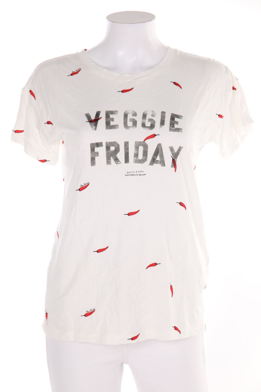 SCOTCH & SODA - Kurzarm-Shirt mit Statement-Print - S