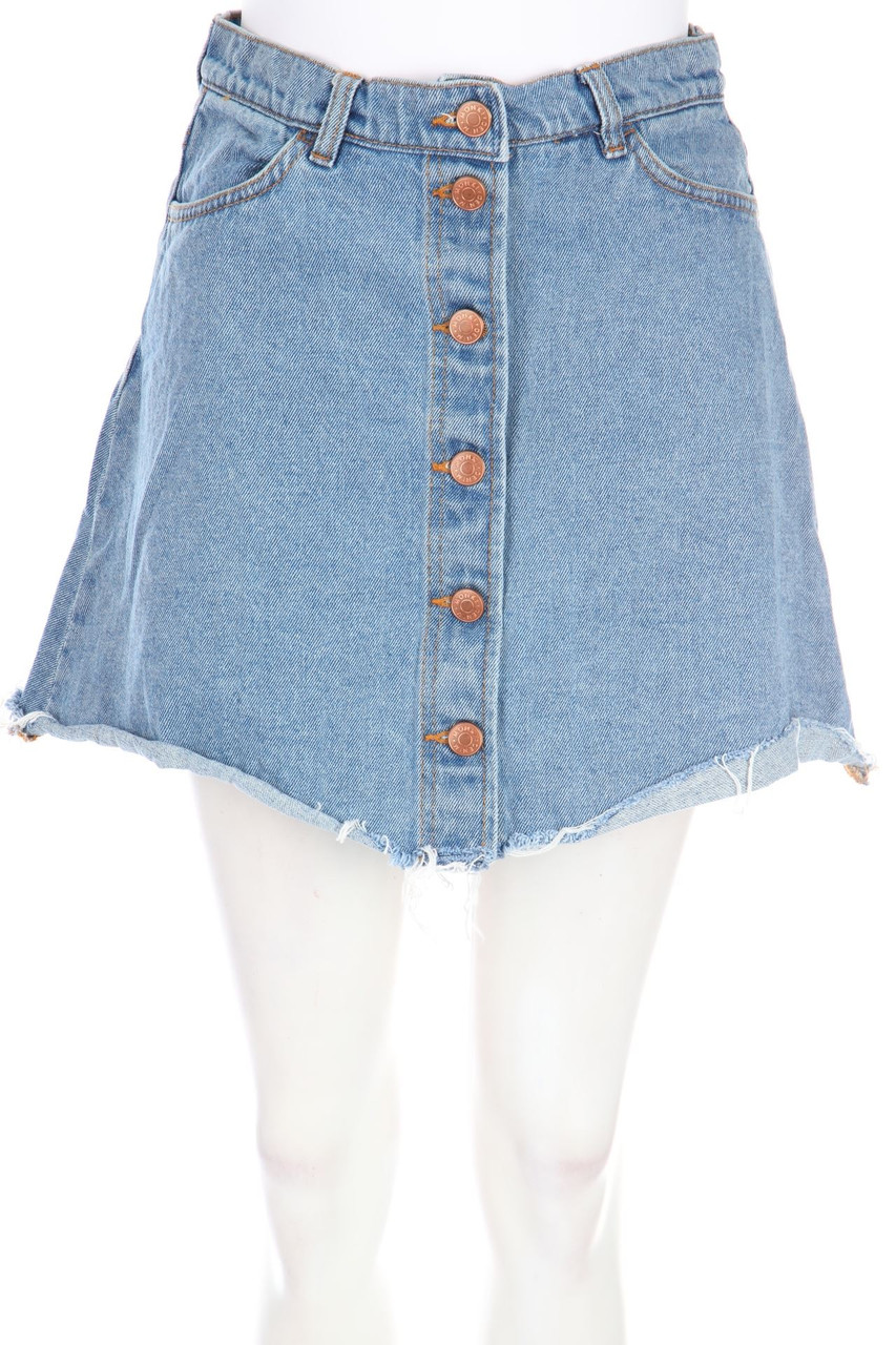 MONKI - distressed Mini-Jeansrock - D 34