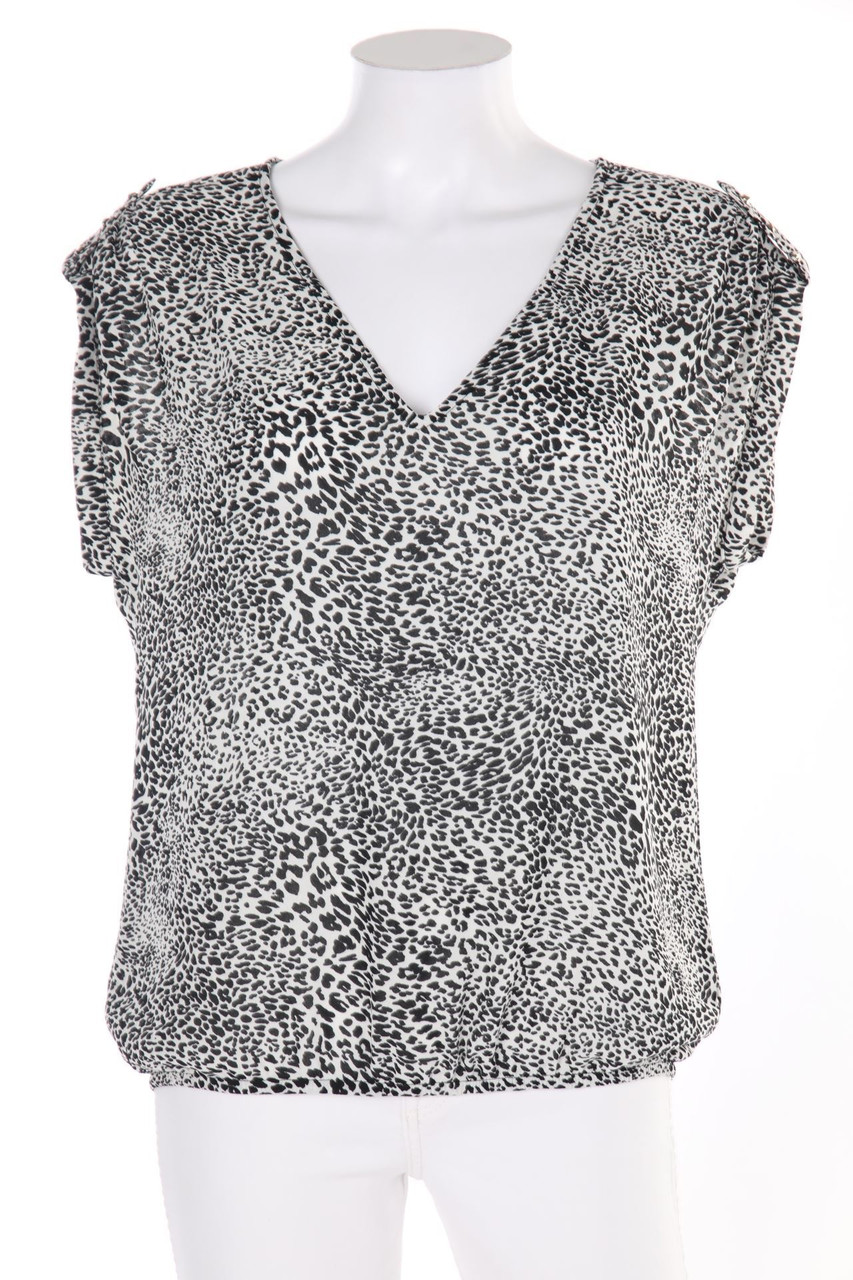 ZARA - Kurzarm-Bluse mit Animal-Print - S