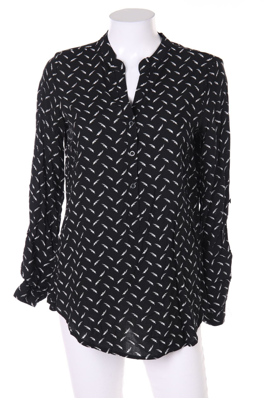 Chicorée - Print-Bluse mit Krempel-Ärmeln - S