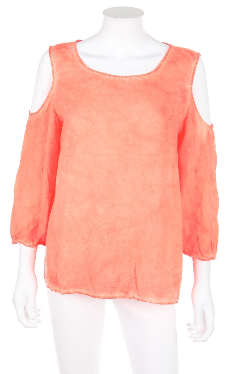 manguun - Garment Dyed-Bluse mit Cut-outs - D 40