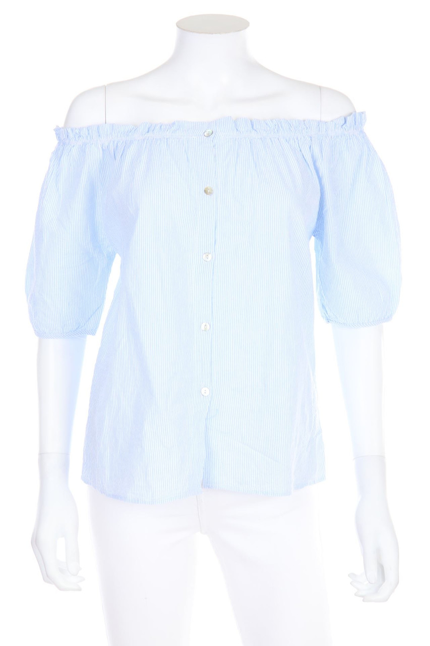 Chicorée - Carmen-Bluse mit Streifen - S