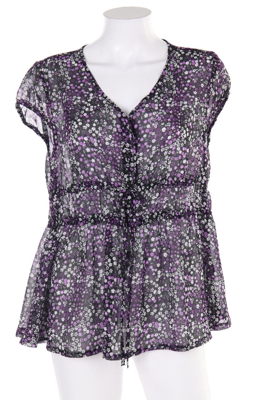 SURE - Kurzarm-Bluse mit floralem Muster - L