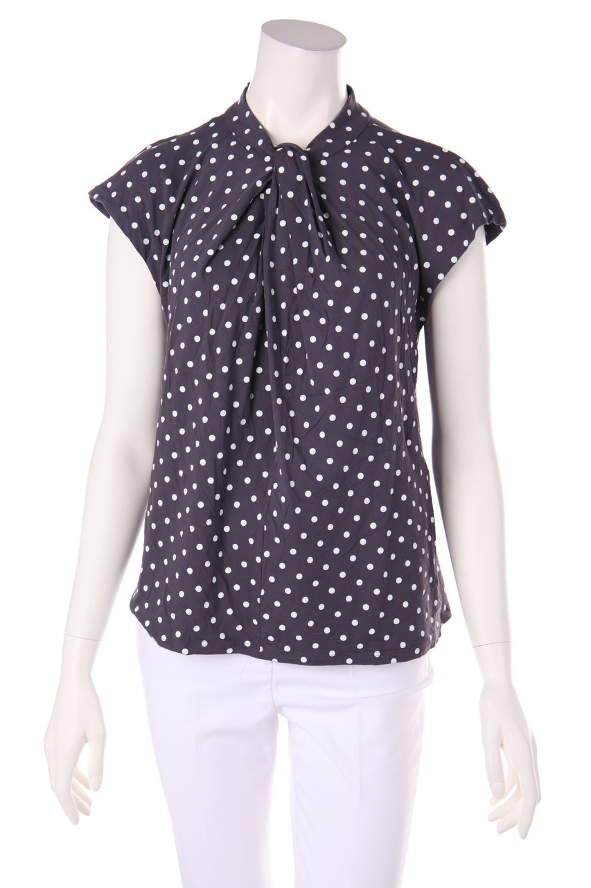 MARC CAIN - Kurzarm-Bluse mit Punkten - D 40