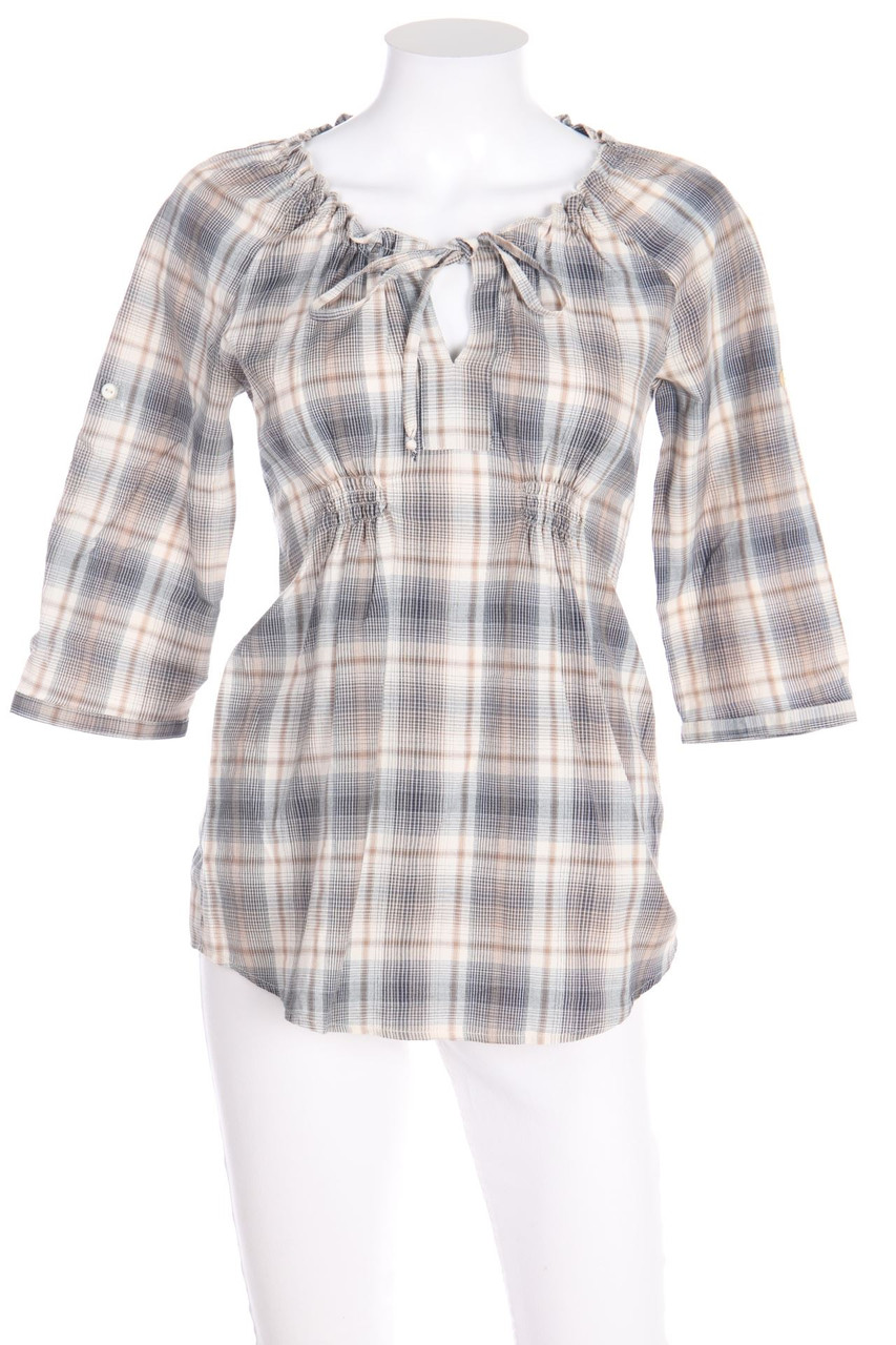 Aniston - Kurzarm-Karo-Carmen-Bluse - D 36