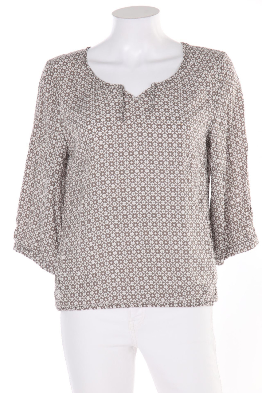 Ohne Label - Bluse in Wickel-Optik mit 3/4-Ärmel - D 36