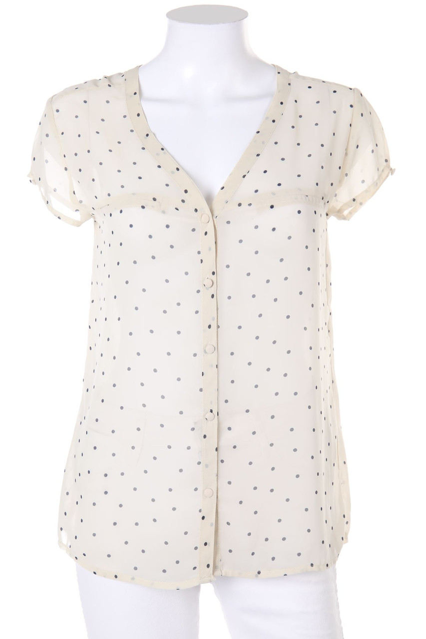 ZARA TRF - Kurzarm-Bluse mit Pünktchen - S