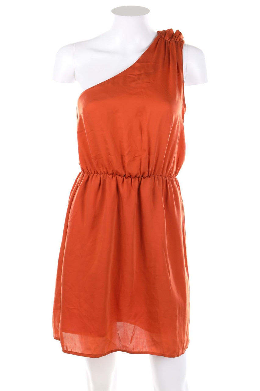 H&M - One-Shoulder Kleid aus Satin mit Gummizug - D 36