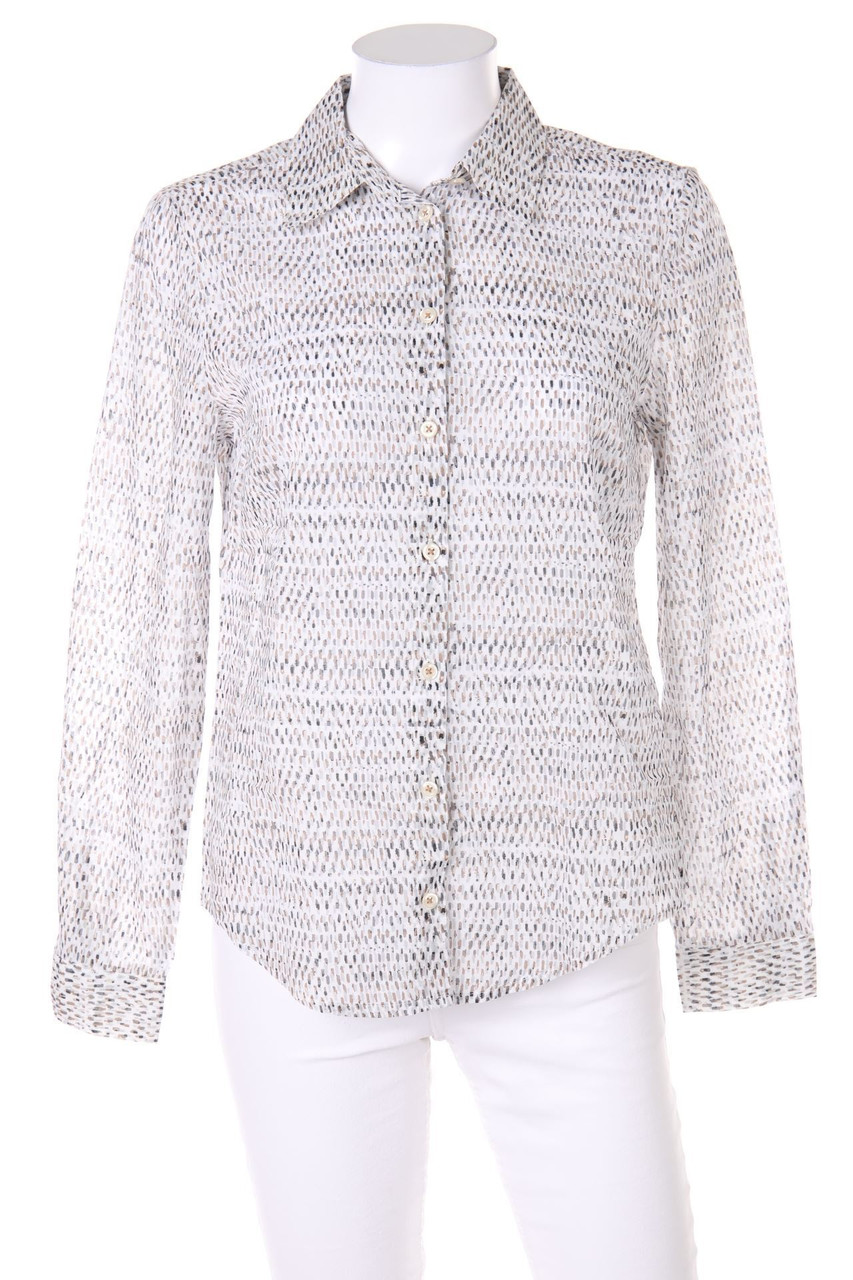 Peter Hahn - Baumwoll-Hemd-Bluse mit Print - D 36