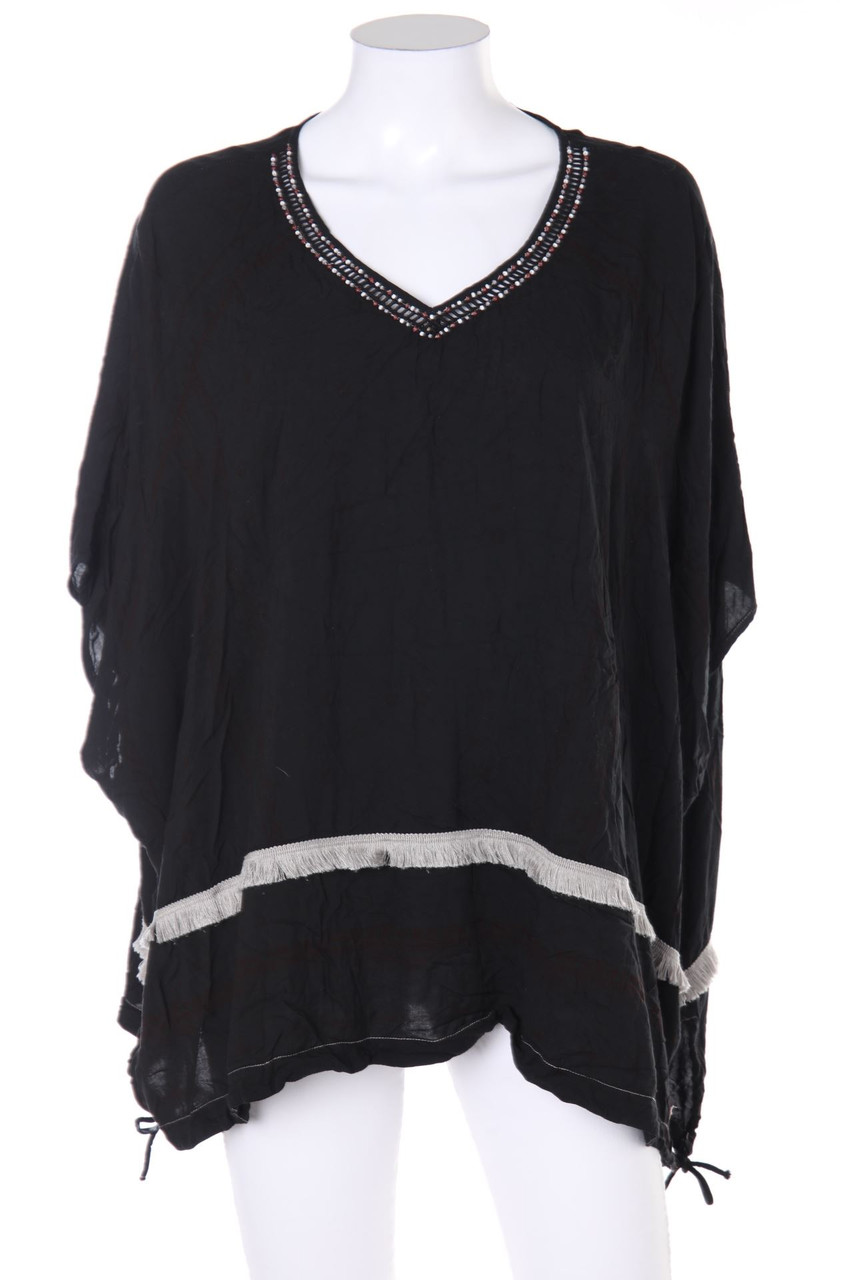 CECIL - Oversize-Kurzarm-Bluse mit Fransen - M