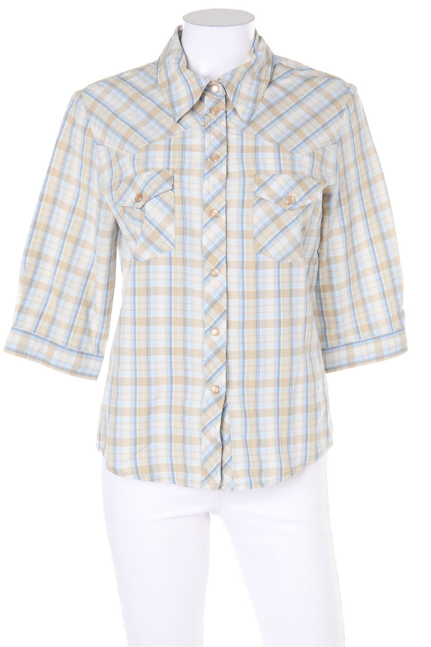 Street One - Bluse mit 3/4-Ärmel mit Karo-Muster - D 38