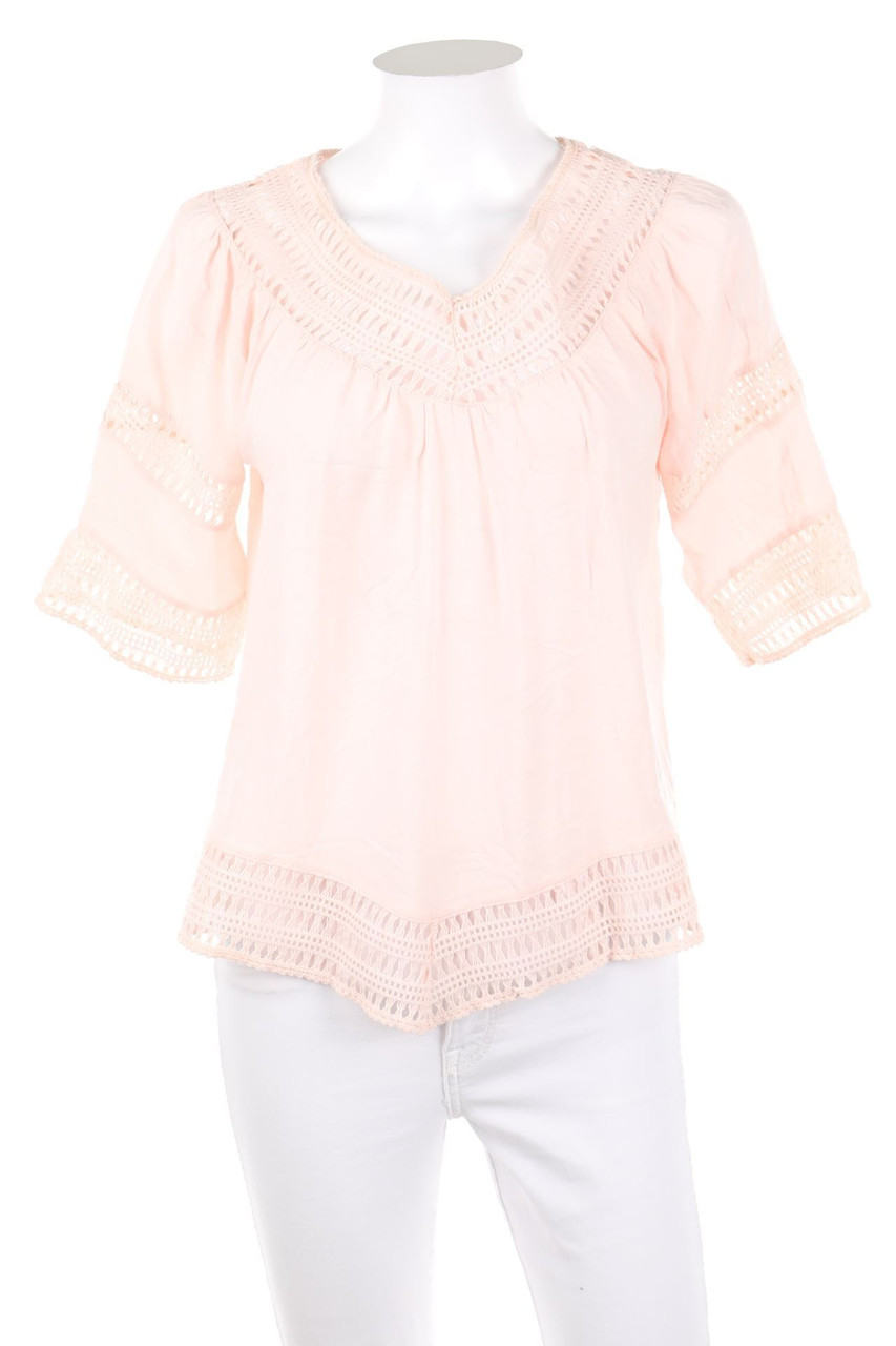 COLLOSEUM - Kurzarm-Bluse mit Häkelspitze - S