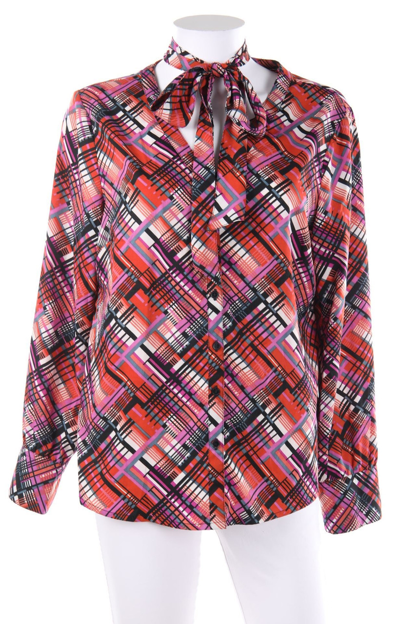 Laura Torelli - Schluppen-Bluse mit Print - D 40