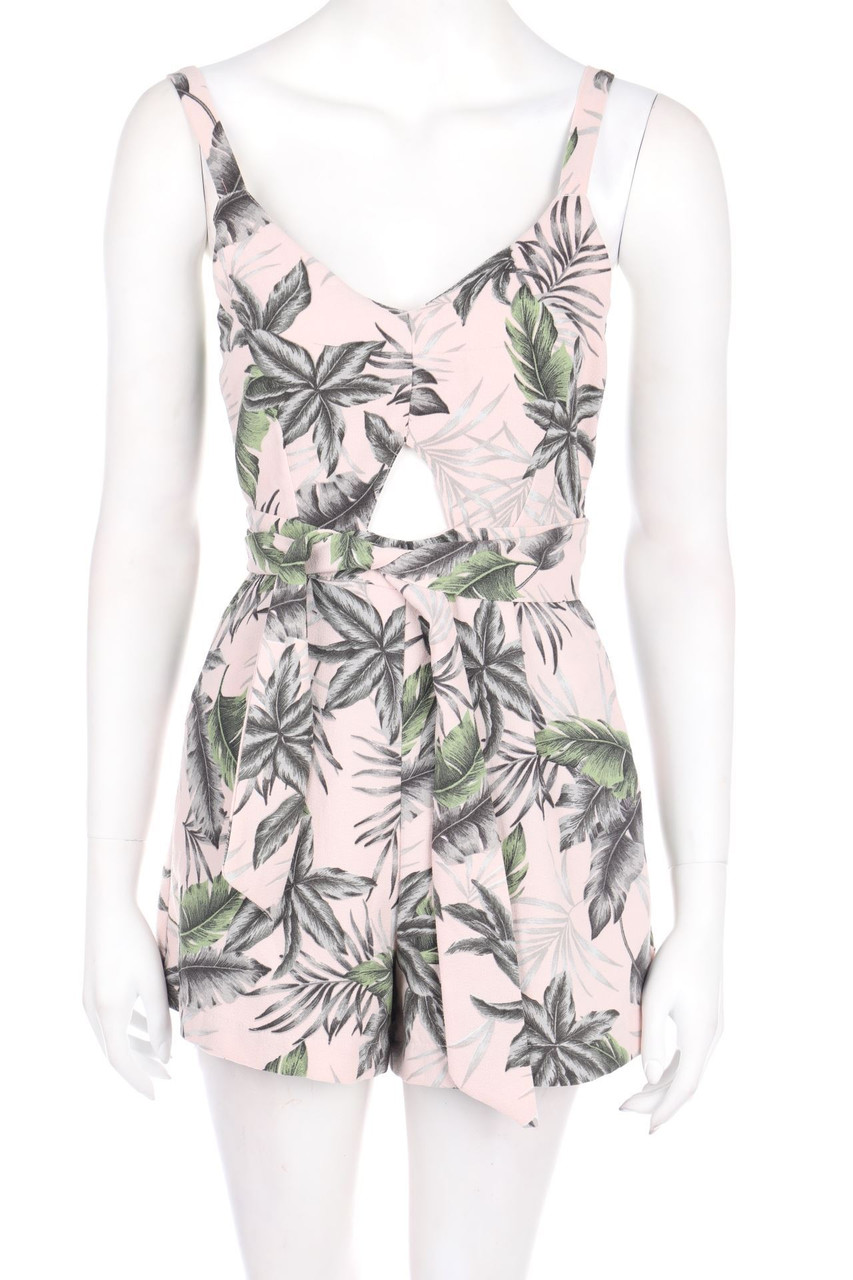 PULL&BEAR - Playsuit mit Tropical Print - S
