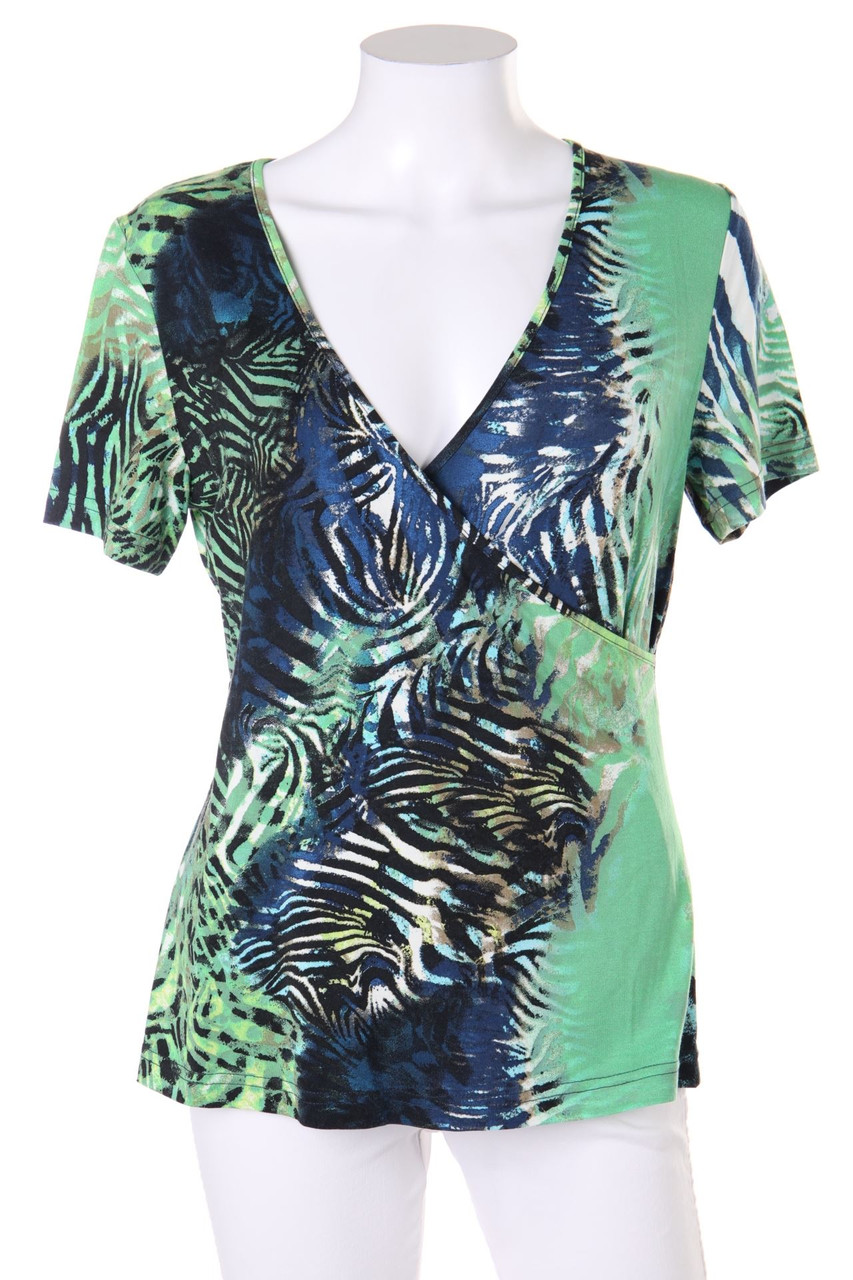 Ohne Label - Kurzarm-Shirt mit Print - D 42