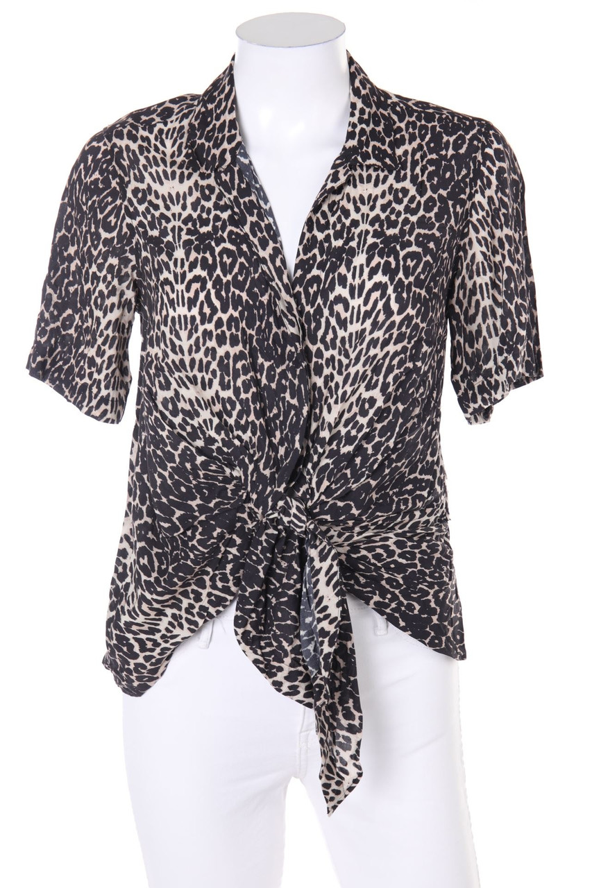 ALLSAINTS - Kurzarm-Bluse zum Knoten - XS