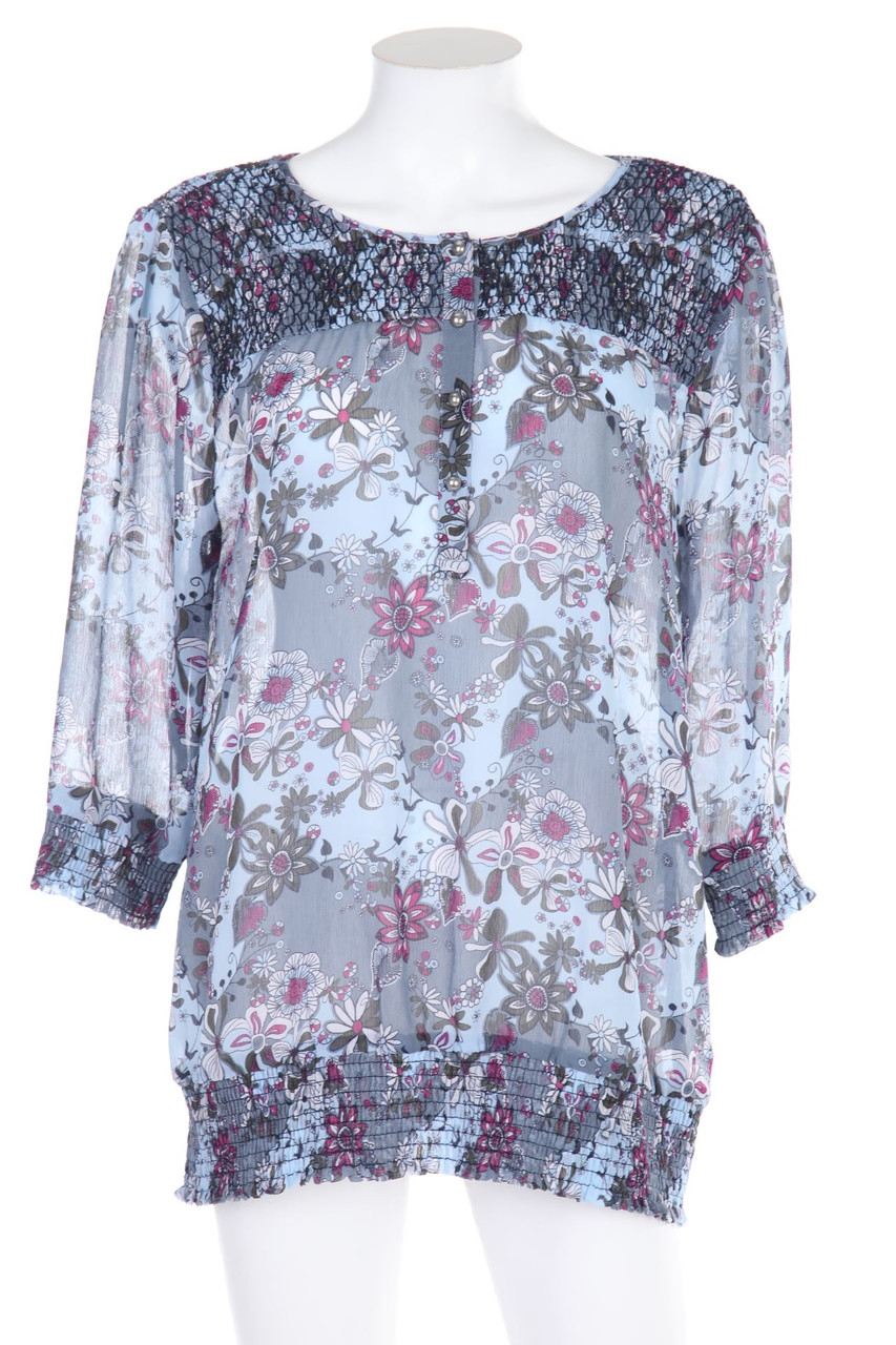 s.Oliver - Bluse in Wickel-Optik mit Blumen-Print - D 42