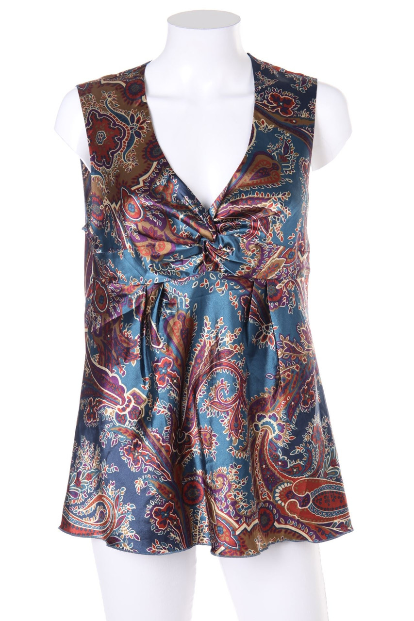 STILE BENETTON - Blusentop aus Satin mit Drapierung - M