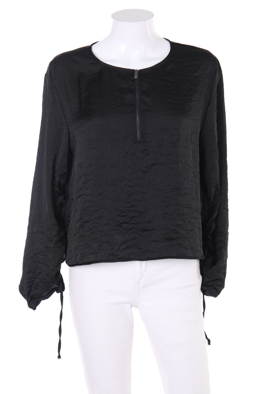 Bershka - Satin-Bluse mit Reißverschluss - M