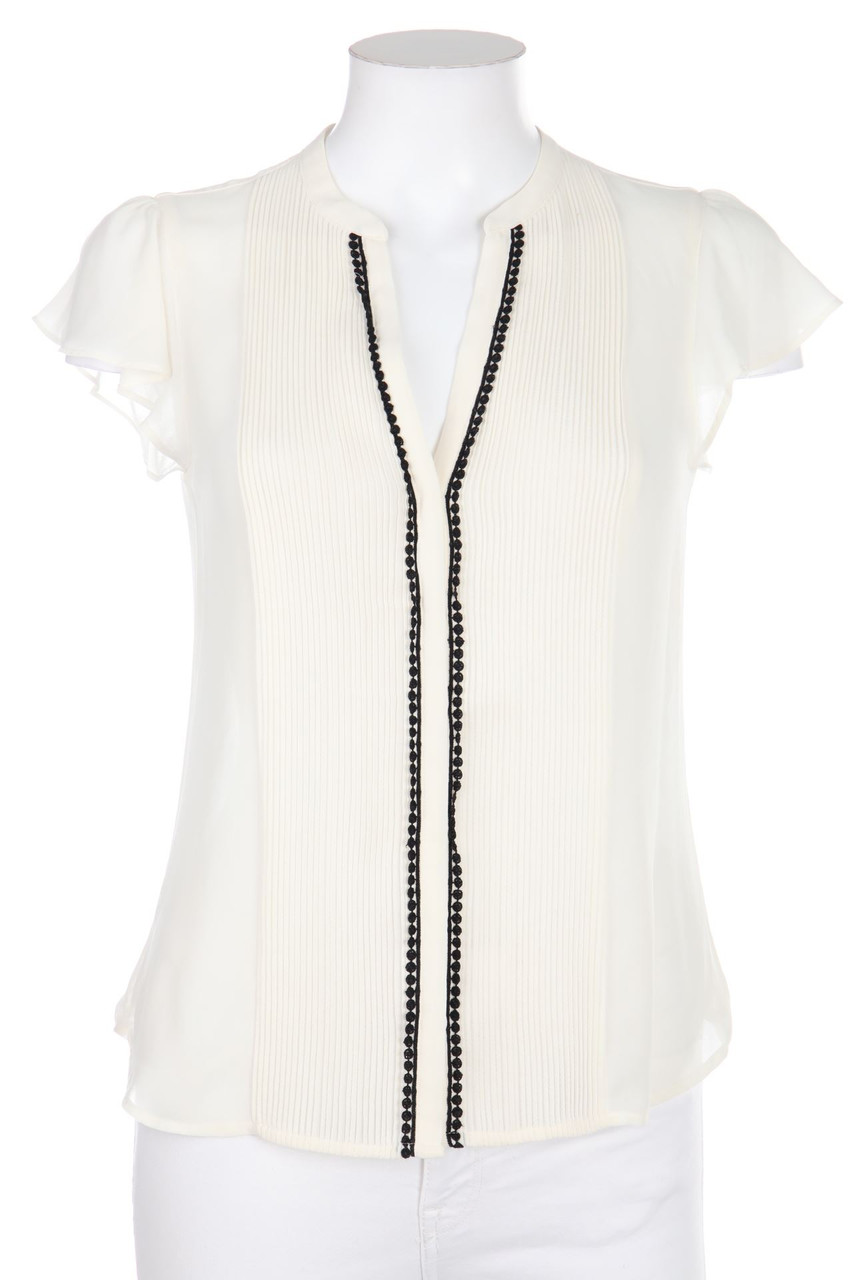 H&M CONSCIOUS - Kurzarm-Bluse mit Biesen - D 34