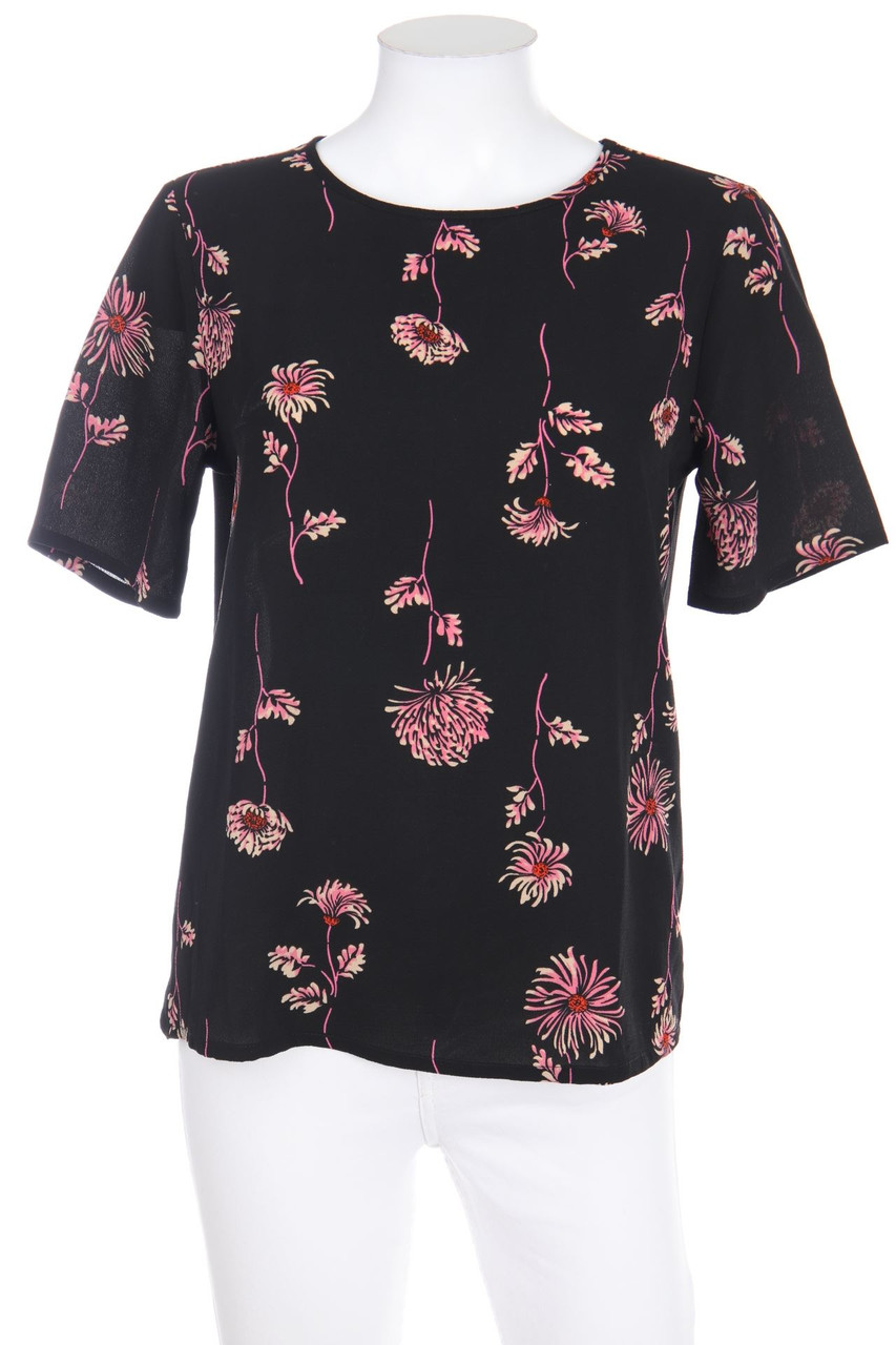 JACQUELINE de YONG - Kurzarm-Shirt mit floralem Muster - D 34