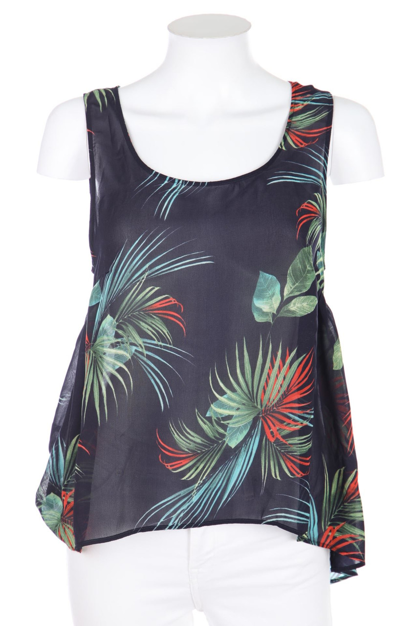 MANGO SUIT - Chiffon-Top mit floralem Muster - S