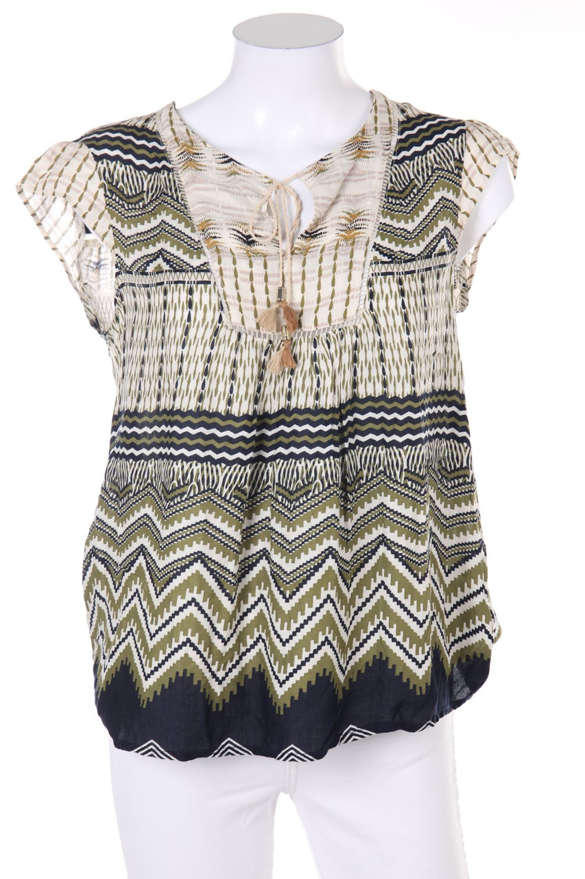 1.2.3. UN DEUX TROIS Paris - Boho-Tunika-Bluse mit Ethno-Print - D 36
