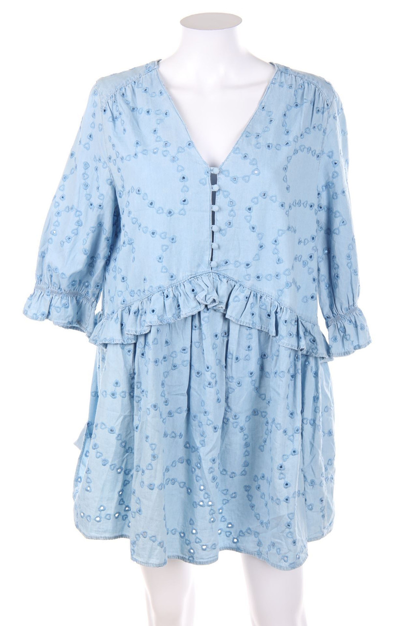 VERO MODA - Denim-Tunikakleid mit Stickereien - L