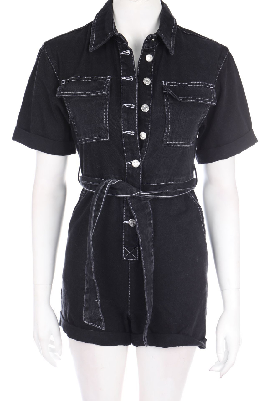 TOPSHOP - Denim-Playsuit mit Gürtel - D 32