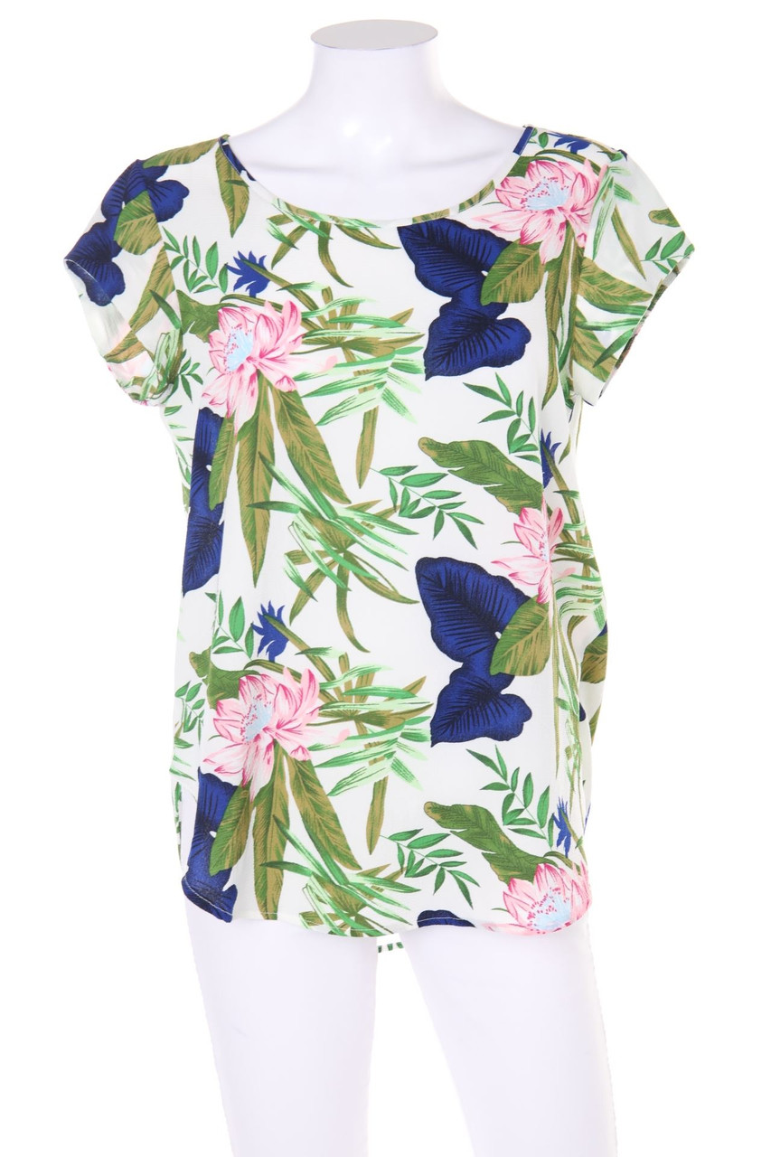 ONLY - Kurzarm-Bluse mit Blumen-Print - D 36