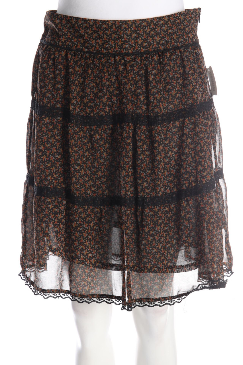 GRAIN DE MALICE - Print-Rock mit Spitzen-Einsatz - D 36