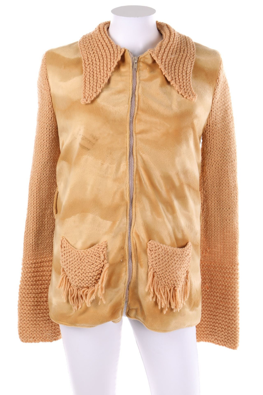 VINTAGE - Jacke mit Fake Fur-Besatz - D 38