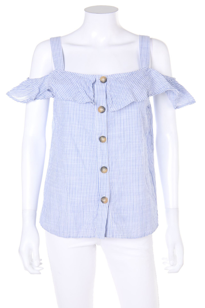 LC WAIKIKI CASUAL - Cold-Shoulder-Bluse mit Streifen - L