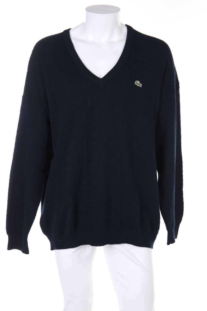 LACOSTE - Vintage-V-Neck-Pullover aus Baumwolle mit Logo-Stickerei - XL