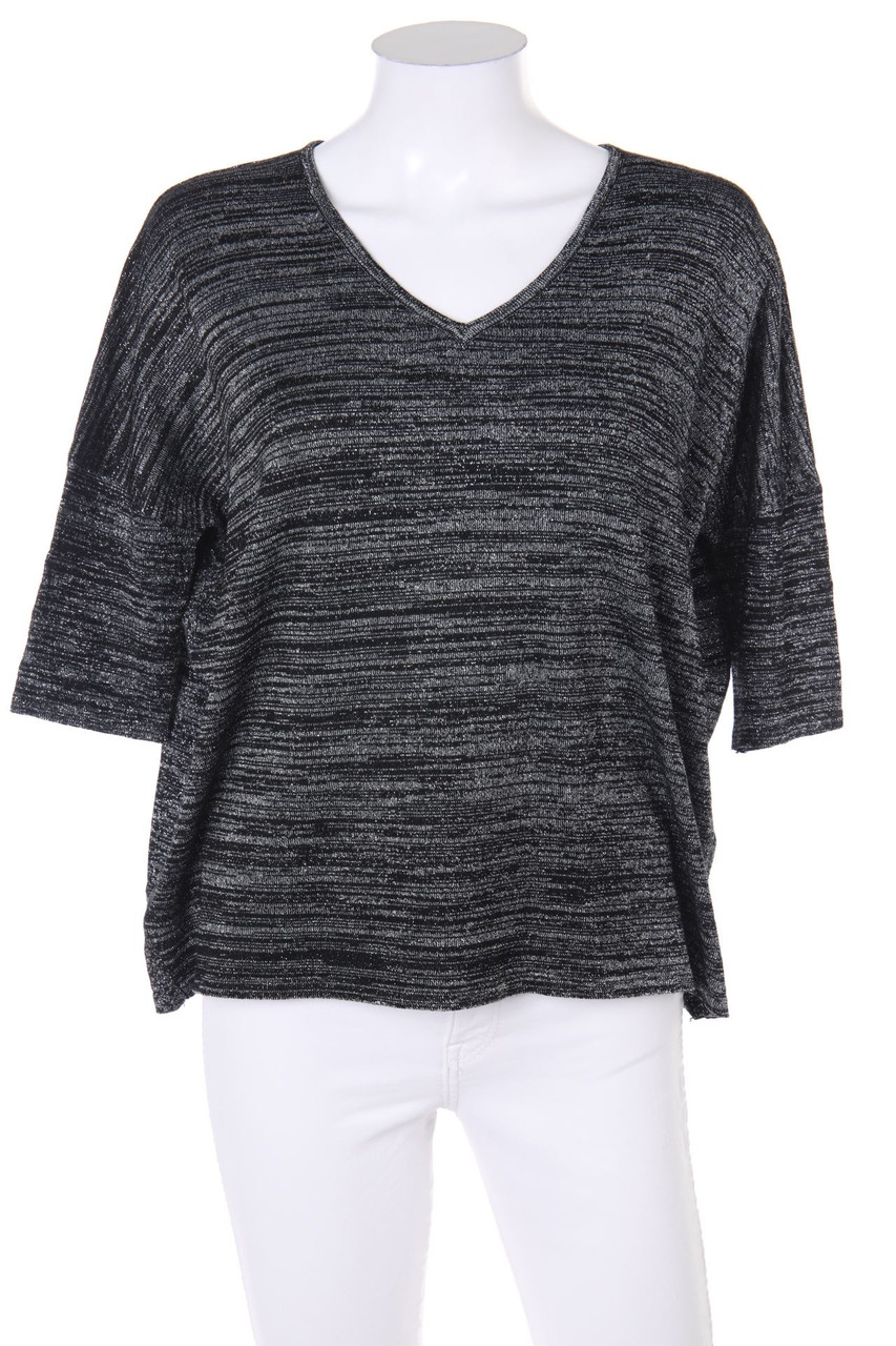 zebra - Oversize-Strick-Pullover mit Metallic-Effekt - XS