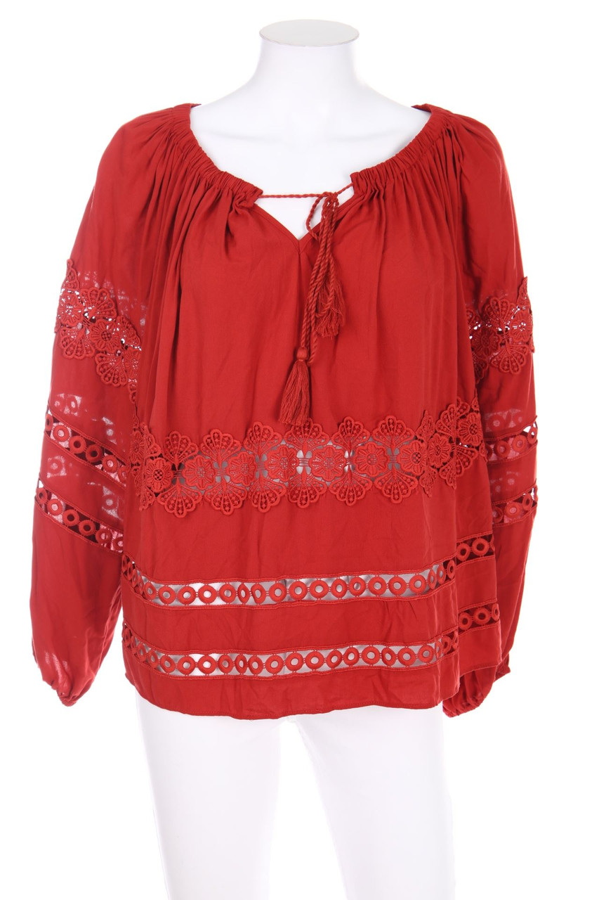 NEW LOOK - Boho-Carmen-Bluse mit Spitzen-Einsatz - D 34