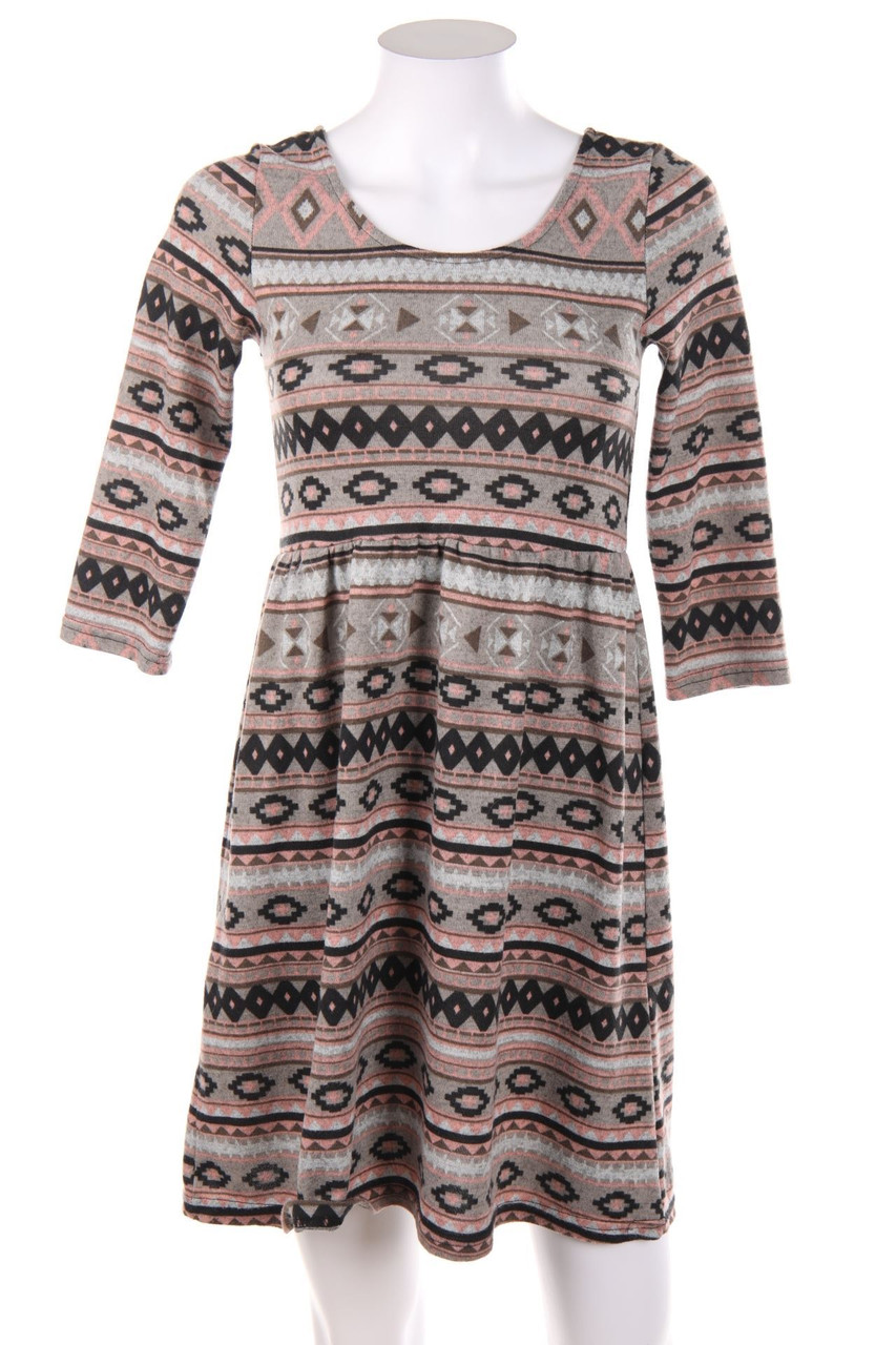 COLLOSEUM - Strickkleid mit Ethno-Print - XS