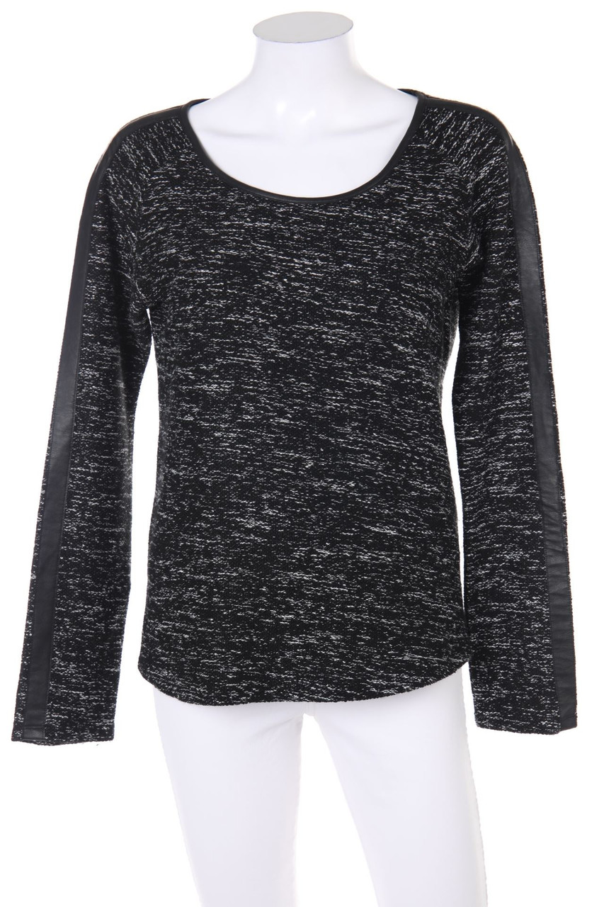 MAISON SCOTCH - Strick-Pullover mit Kunstleder-Details - D 38