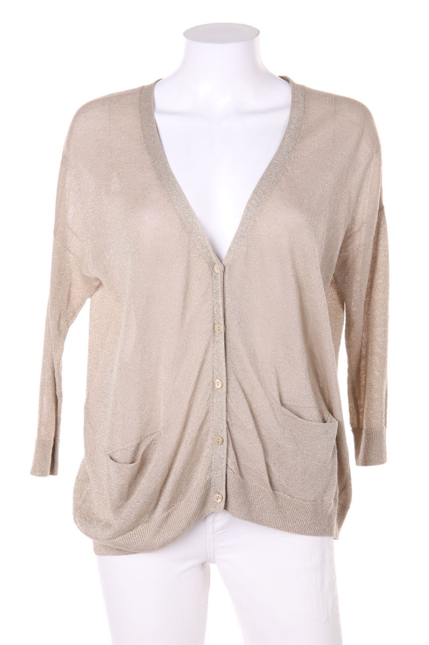MANGO - Oversize-Cardigan mit Metallic-Effekt - S
