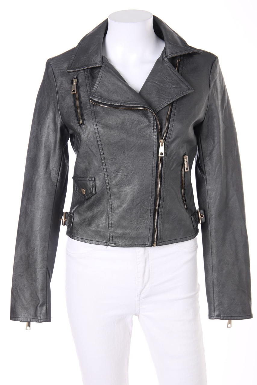 zebra - Kunstlederjacke mit asymmetrischem Schnitt - S