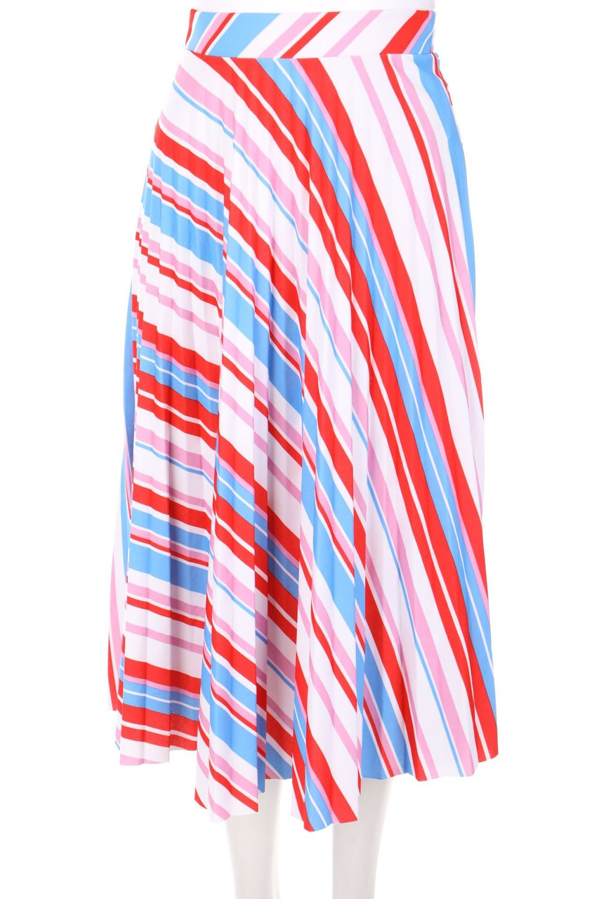 AMISU - Midi-Plissé-Rock mit Streifen - D 34