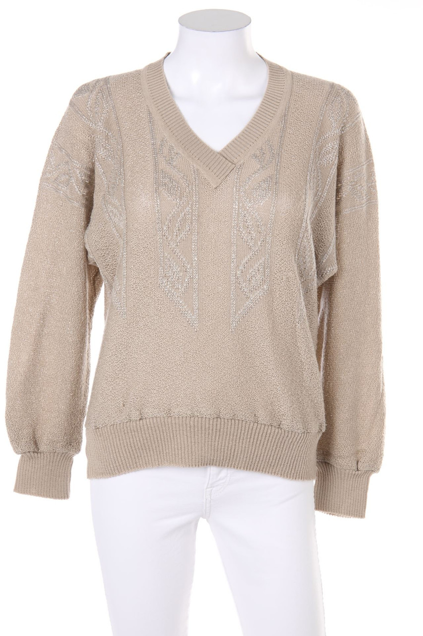 VINTAGE - Strick-Pullover mit Metallic-Effekt - D 36