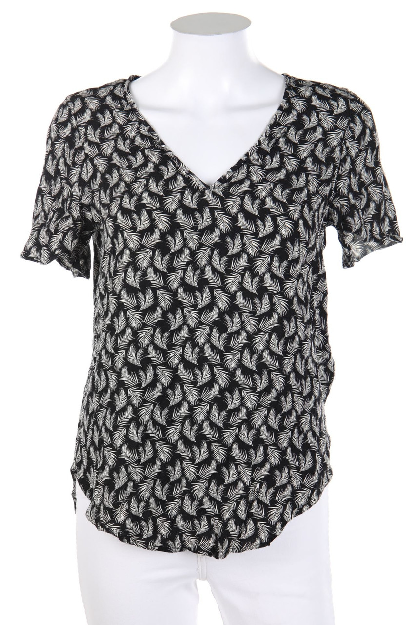 H&M - Kurzarm-Bluse mit floralem Muster - D 34