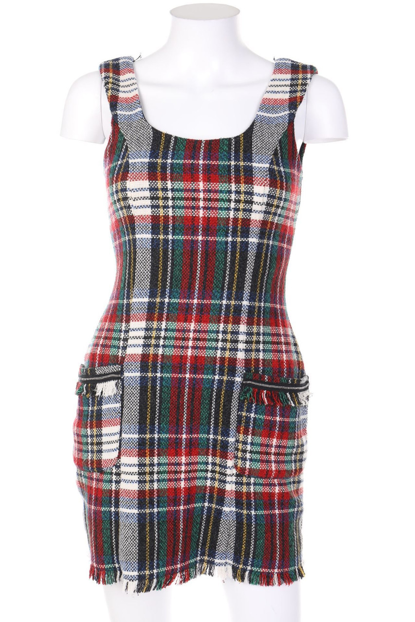 ZARA TRF - Karo-Minikleid mit Wolle - XS