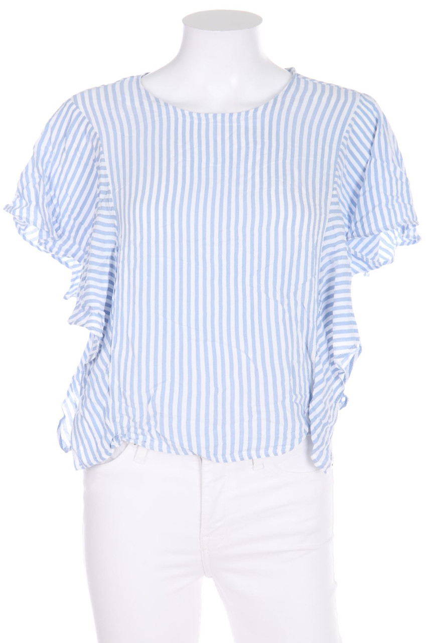 ZARA TRF - Volant-Bluse mit Streifen - S
