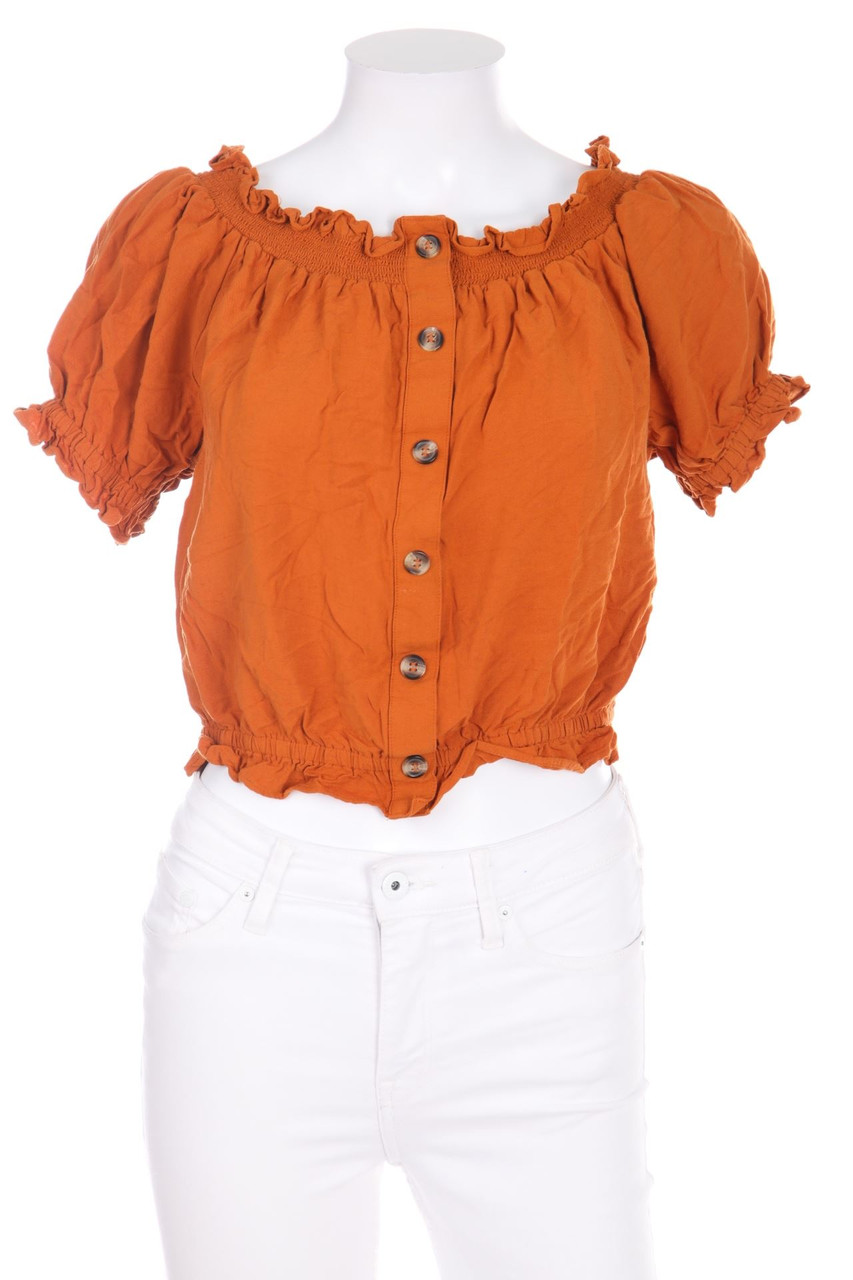 H&M - Carmen-Bluse aus Leinen-Mix - D 34