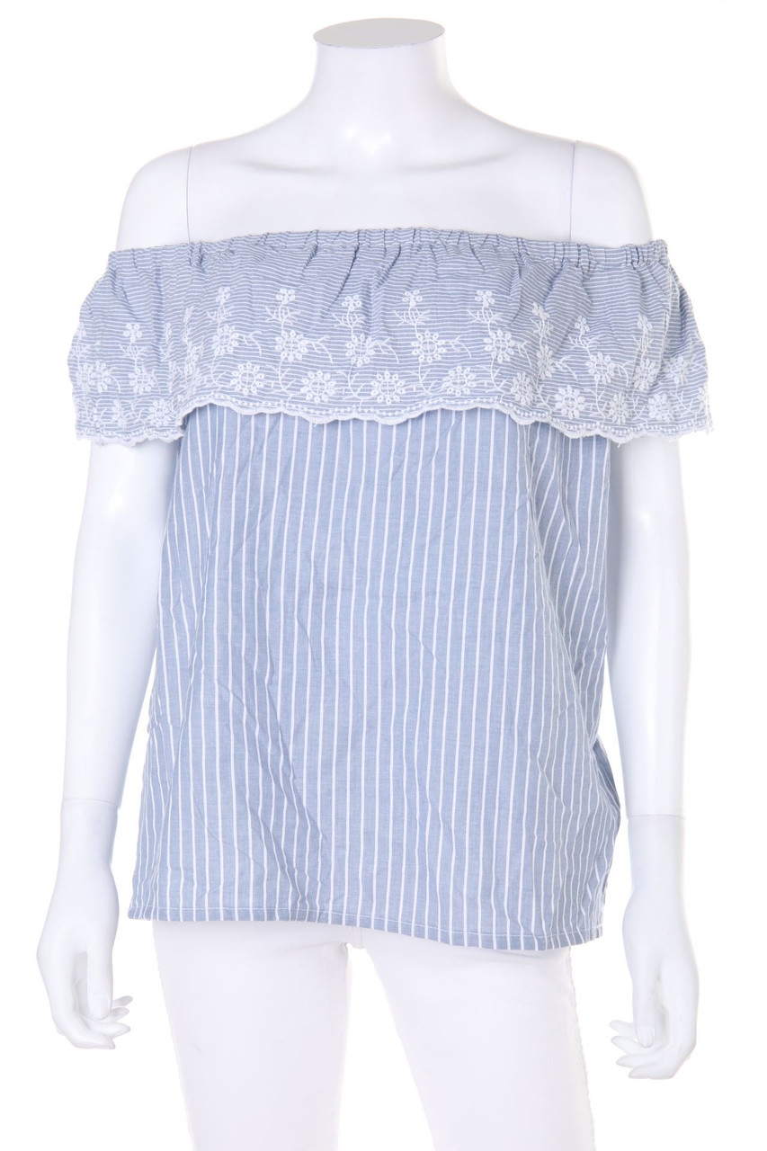 COLOURS OF THE WORLD - Carmen-Bluse mit Streifen - D 38