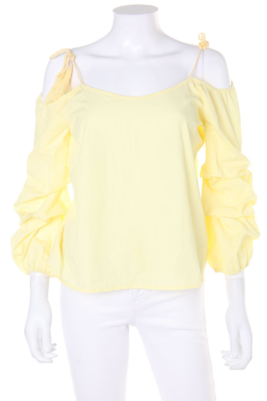 RESERVED - Träger-Carmen-Bluse mit Drapierung - D 34