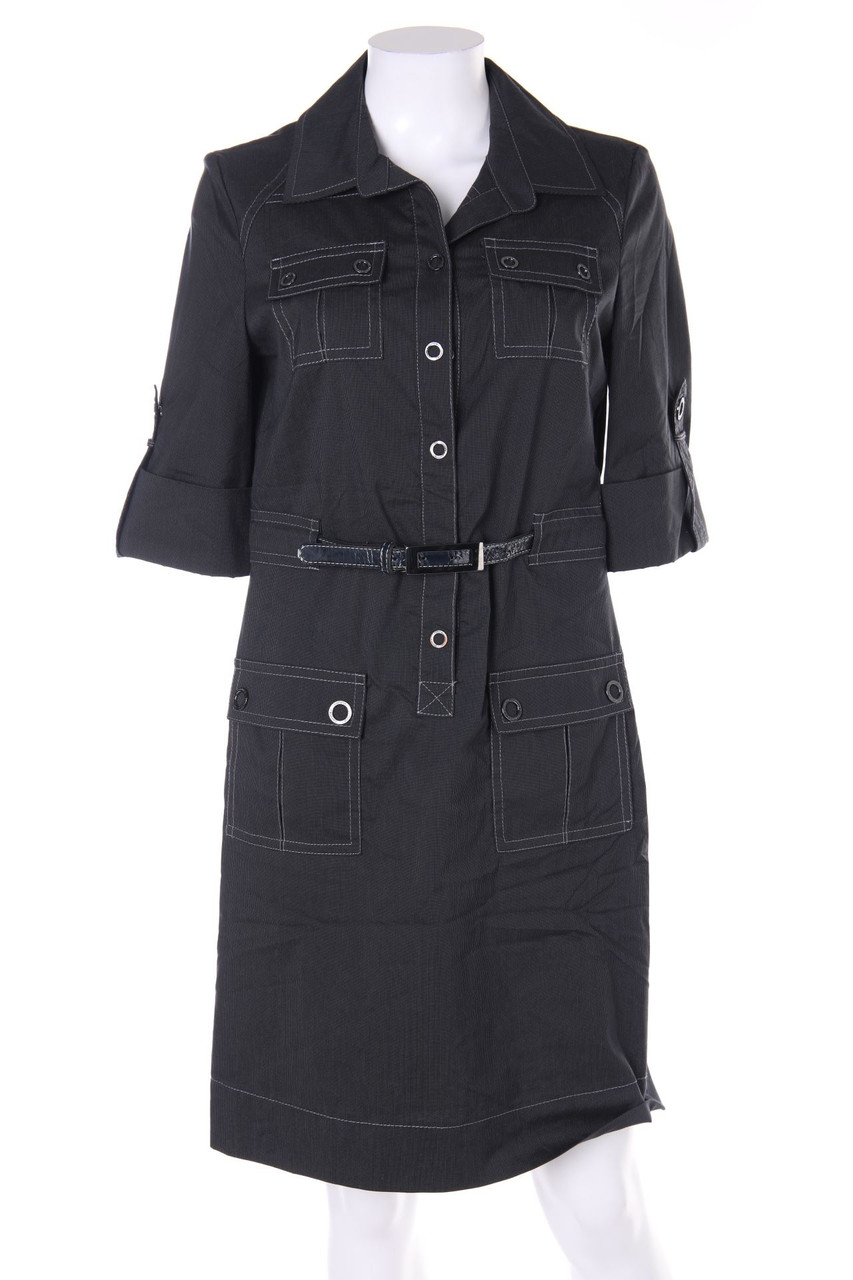 comma - Blusenkleid mit Nadelstreifen mit Gürtel - D 38